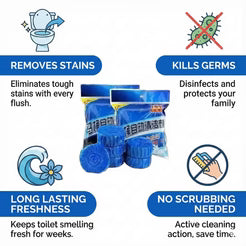 🚽 Toilet Cleaning Tablet (10 pcs) | Automatic Cleaner & Deodorizer 🔥 Limited Offer – Buy Now!